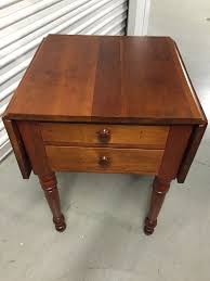 Antique Sheraton Cherry Drop Leaf Table 2 Drawer 19d19w38w29h Old Dovetails Drop Leaf Table Antique Drop Leaf Table Victorian Furniture