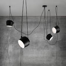 Personality Nordic Brief Wire Drop Hanging Lamp Black White Led Loft Pendant Lights Flower Dru Black Hanging Lighting Flos Aim Pendant Light Hanging Light Lamp