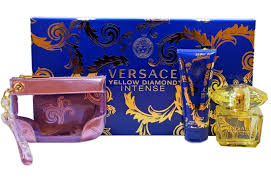 Versace Yellow Diamond Intense 3pc Gift Set With Eau De Parfum Spray 90ml Nib Yellow Diamond Eau De Parfum Gift Set