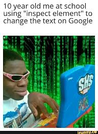 10 Year Old Me At School Using Inspect Element To Change The Text On Google Ifunny Funny Memes Jokes Humor