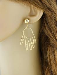 Metal Hand Ball Funny Earrings Golden Funny Earrings Unique Earrings Dangle Earrings Elegant