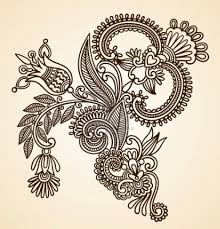 Stock Vector Illustration Hand Drawn Abstract Henna Mendie Flowers Henna Designs On Paper Henna Drawings How To Draw Hands