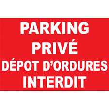 Pour les articles homonymes, voir parking (homonymie) et parc (homonymie). Panneau Parking Prive Depot D Ordures Interdit
