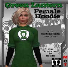 The natives of korugar are humanoid in appearance, with bright red skin. Second Life Marketplace Female Green Lantern Hoodie