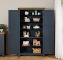 Westbury Blue Painted Double Shaker Kitchen Pantry Cupboard – Spacious  Storage Cabinet with Adjustable Shelves – Kitchen, Bedroom, Living - H  1800mm x ...