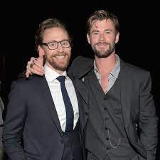 Chris hemsworth is also carrying the staff that tom hiddleston's loki possessed in the avengers. Chris Hemsworth And Tom Hiddleston Pictures Popsugar Celebrity