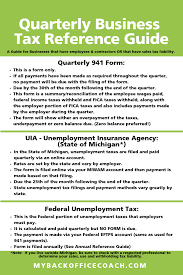 Quarterly Tax Reference Guide Bookkeeping Business Small Business Bookkeeping Business Tax