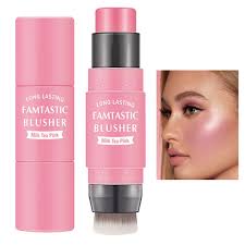 Amazon.com : Cream Blush Stick with Brush,Waterproof Multi Cream Makeup  Stick,Lightweight,Long-lasting,2 in 1 Multi Blush for Cheeks & Lip Tint &  Eyeshadow Makeup(#01 Milk Tea Pink) : Beauty & Personal Care