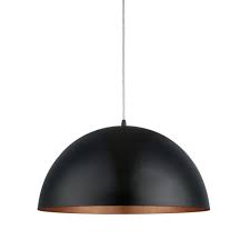 Tessa 1 light pendant mitzi. Eglo 94938 Gaetano Matte Black And Copper Dome Hanging Lamp 530mm Ideas4lighting Sku24333i4l