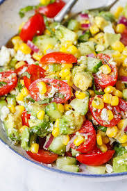 Avocado Feta Corn Salad Recipe Avocado Salad Recipe Eatwell101