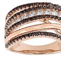 Mocha And White Cubic Zirconia 18k Rose Gold Over Sterling Silver Ring  1.99ctw