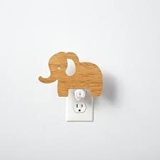 Wooden Elephant Sillhouette Night Light