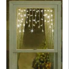 Set Of 50 Twinkling Shimmering Clear Window Curtain Christmas Icicle Lights White Christmas Lights Inside Icicle Christmas Lights Hanging Christmas Lights