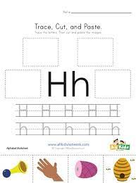 trace cut and paste letter h worksheet all kids network