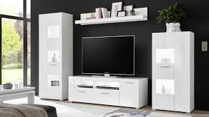 208 x 165 x 33 cm (b x h x t). Wohnwand Corado Anbauwand Modern Weiss Hochglanz 256 Cm