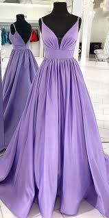 Purple Prom Dress A Line Prom Gown Satin Prom Dress V Neck Prom Gown 9837 A Line Prom Dresses Satin Prom Dress Lilac Prom Dresses