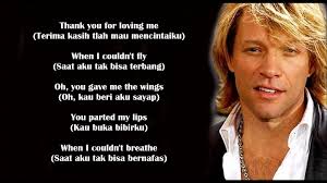 Seluruh hidupnya yang dia lihat. Thank You For Loving Me Bon Jovi Lyrics Terjemahan Indonesia Video Dailymotion