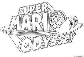 print super mario odyssey logo nintendo coloring pages in 2021 coloriage bus