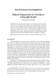 Pdf Ethical Competence For Teachers A Possible Model