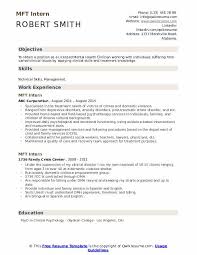 Mft Intern Resume Samples Qwikresume