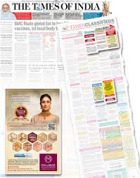 Select a size for your ad. Times Of India Classified Advertisement Charges Toi Classified Ad Rates Releasemyad