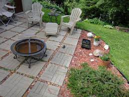 Pavers And Fire Pit Small Backyard Landscaping Diy Backyard Landscaping Backyard Landscaping
