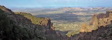 The giant saguaro is the universal symbol of the. Superstition Mountains Near Phoenix Arizona
