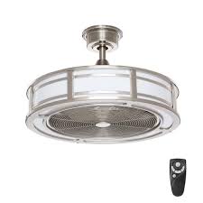 Painted a plain white medallion to match the ceiling and light. Home Decorators Collection Brette Ii 23 In Led Indoor Outdoor Brushed Nickel Ceiling Fan With Light And Remote Control Am382b Bn The Home Depot