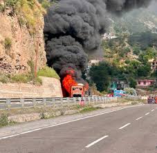 Major Tragedy Averted As Passenger Bus Catches Fire On National Highway At Karol, Ramban; All Passengers Safe