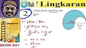Tentukan luas dan keliling daerah berikut ini! Lingkaran Matematika Kelas 8 Bse K13 Rev 2017 Uk 7 Esai No 2 Keliling Daerah Yang Di Arsir Youtube