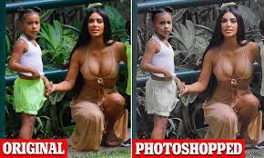Dedicated to pictures of kim kardashian, regularly voted sexiest woman in the world, and without a doubt, proprietor of the most coveted booty in the world. Kim Kardashian Is Accused Of Photoshopping Her Five Year Old Daughter Daily Mail Online
