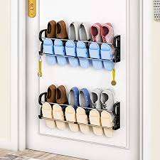 Each cabinet can fit around 14 pairs of shoes, and you can't beat the versatility of being able to expand your storage with a second unit stacked on top. Amazon Com 2 Pack Over The Door Shoe Rack Ivkey Wall Hanging Door Shoe Rack Organizer Adhesive Shoe Organizer Wall Mounted With S Shape Divider And Storage Hooks No Drilling Home Improvement