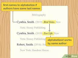Alphabetize author names beginning with an identical sequence of letters by the first different letter in their names ( . How To Alphabetize A Bibliography 14 Steps With Pictures