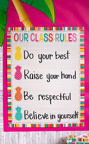 tropical punch our class rules chart preschool class rules