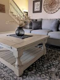 Rustic Baluster Farmhouse Coffee Table Distressed Square In 2020 Coffee Table Farmhouse Coffee Table Chic Coffee Table