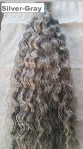 Buy cheap human hair colors online from china today! 22 Inch Silver Gray Wavy Hair Bulk Braiding Extensions 4oz Human Braiding Hair Wavy Hair Micro Braids