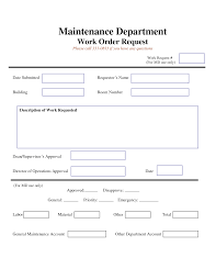 Work Request Form Maintenance Work Order Request Form Business Plan Template Maintenance Jobs Templates