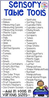 Sensory Table Ideas Sensory Filler List Sensory Tools List Plus How To Make It Meaningful Play I Sensory Table Sensory Activities Early Childhood Classrooms