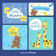 Baby Shower Card Invitation Collection Free Vector Baby Shower Greeting Cards Baby Shower Greetings Baby Shower Cards