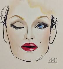 makeup 1950s makeup face chart in 2019 makeup face