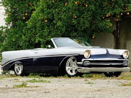 custom 56 chevy done by chip foose for sitcom star christopher titus the radical lowering takes the shoebox out of th foose chip foose hot rods cars muscle