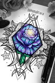 Half Colored Flowers Colorful Rose Tattoos Mandala Tattoo Design Rose Tattoo Design
