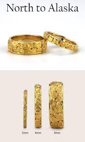 North To Alaska Gold Nugget Wedding Band For Both Men And Women Gold Nugget Jewelry Gold Nugget Ring Gold Wedding Jewelry