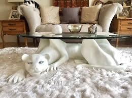 Mid century danish modern odd knutsen glass top coffee table. Retro Vintage 60s Blanco Panther Mesa De Cafe Con Cristal Biselado Finca Coleccion Ebay