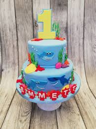 1st Birthday Baby Shark Smash Cake Ideas Baby Shark First Birthday Cake Removable Top Tier To Use As Smash Cake Shark Cake First Birthday Cakes Party Treats