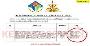 Pembantu pendaftaran kp19 bertanggungjawab : Jawatan Kosong Majlis Daerah Kuala Langat