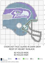 Model stitched over 2 threads on 36 ct. Seattle Seahawks Nfl Side View Football Helmet Plastic Canvas Pattern By Michael Kramer Plastic Canvas Coasters Plastic Canvas Patterns Canvas Patterns