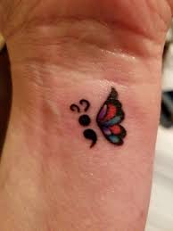 Semi Colon Butterfly Tattoo Semicolon Butterfly Tattoo Tattoos Butterfly Tattoo