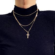 Diamond blossom womens 1/10 ct. Buy Women Christan 3 Layer Gold Cross Pendant Necklace Sweater Chain Collarbone Collar Chain Gold Silver At Affordable Prices Free Shipping Real Reviews With Photos Joom