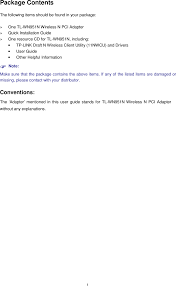 Please enter the name of the manufacturer and model of the device for which you want to find the drivers, utilities or instructions. Wn951n Wireless N Pci Adapter User Manual Tp Link Technologies